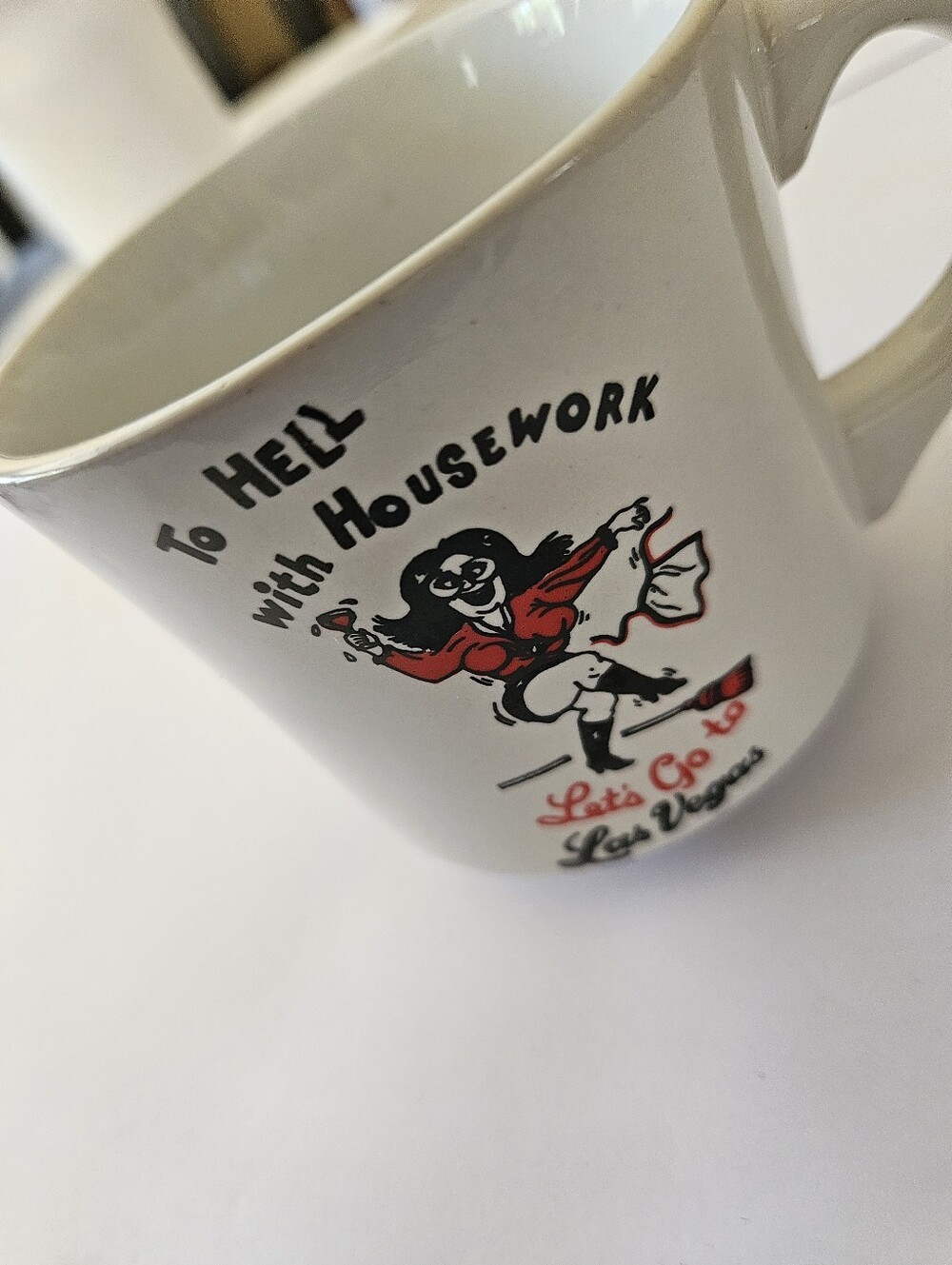 Novelty 'To Hell with Housework' White Ceramic Mug - White